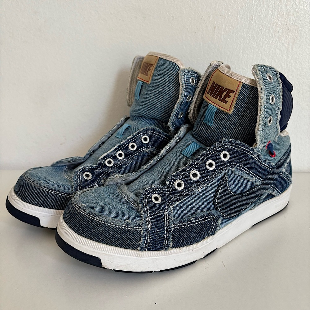 Nike Air Troupe Mid High Cut Denim Sneakers